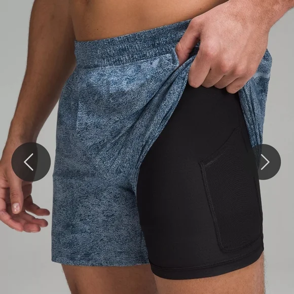 Lululemon Pace Breaker  Lined Short 5"Gravel Dust Iron Blue Multi - Picture 7 of 7